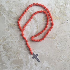 NWOT Handmade Rosary with Vintage Cross
